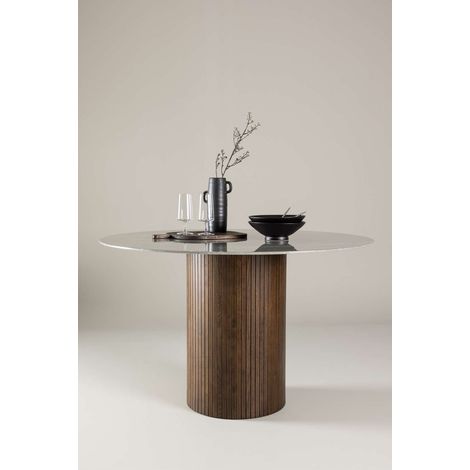 Härön table de salle à manger Ø120 cm mocca. (1/5)