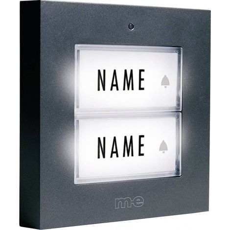 m-e modern-electronics KTB-2 A Pulsantiera per campanello con targhetta 2 vie Antracite 12 V/1 A (1/3)