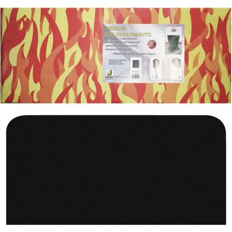 MBM – Protecteur de sol en acier au carbone 100x50 cm – Plateforme sous poêle à granulés – Épaisseur 2 mm – Protection contre les cendres et étincelles