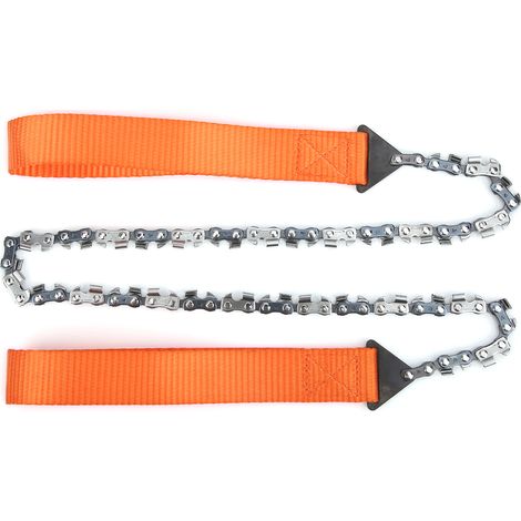 Mini scie à chaîne portable d'extérieur 33 dents pour la survie, le bûcheronnage et le camping (outil orange) (1/5)