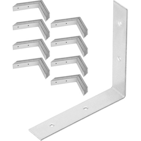 Conector angular para carpintería KOTARBAU® de acero inoxidable galvanizado de 100 x 100 x 20 mm, juego de 100 unidades.