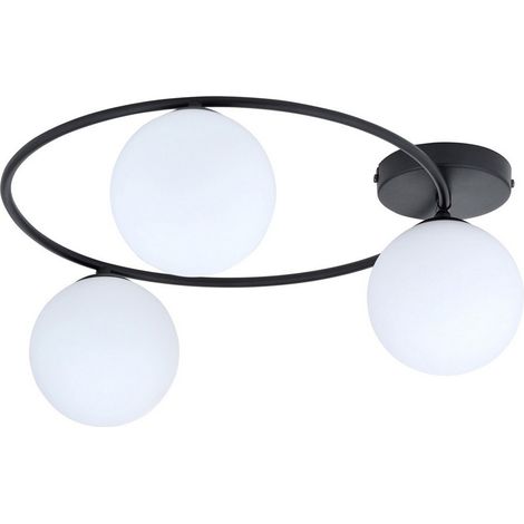 Lampada a Soffitto Sopra, Acciaio verniciato a polvere, Vetro, Nero, Bianco, 47x20x47 cm (1/5)