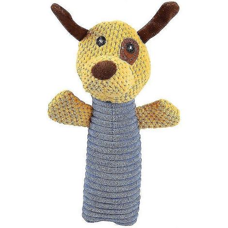 Sjq Velours côtelé/grand jouet pour chien sonore en forme d'animal, peluche pour chiot, jouet à mordre couineur, fournitures pour animaux de compagnie (1 pièce) (1/5)