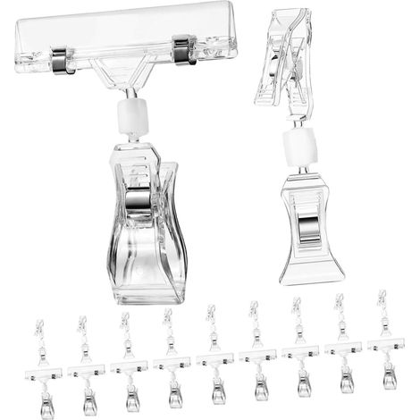 INOOMP Lot de 20 clips pour afficheurs, petits porte-étiquettes (1/5)