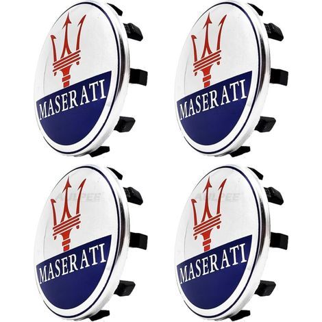 Enjoliveurs Enjoliveurs avec logo central 60 mm Matériau ABS Compatible avec les accessoires Mesertatti (Maser bleu rouge) (1/5)