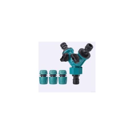 4-Wege-Schnellverbinder mit Schalter, 3-Wege-Ventilblock, 3-Wege-Inline-Wasserleitungsverteiler und 2 Ein/Aus-Ventile mit 3 weiblichen Anschlüssen (1/5)