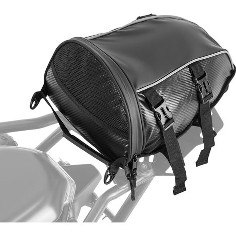 VEVOR Borsa Posteriore per Moto, Espandibile da 10 L con Copertura Antipioggia Impermeabile, Borsa da Viaggio per Bagagli per Sportivi allAria Aperta, Zaino con Tracolle, Tasca, Nero (1/5)