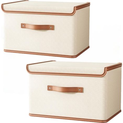 2er-Set Aufbewahrungstaschen für Kleidung – 38 l – Oxford-Gewebe – faltbar mit Tragegriff – für Bett, Kleiderschrank, Dachboden – 44 x 30 x 29 cm (1/5)