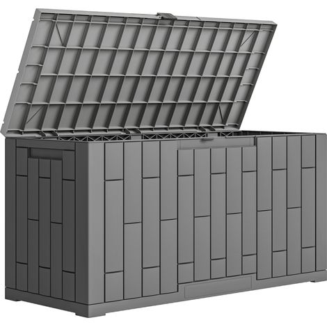 Baule da Giardino 106,5x43x54,5 cm Capacità 227L con Chiusura a Chiave in Resina Impermeabile e Anti UV Grigio (1/5)