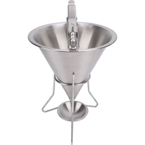 Entonnoir à confiserie en acier inoxydable avec distributeur de pâte sur support, outil de décoration de gâteaux pour crêpes, cupcakes, boules de poulpe (1/5)