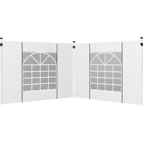 Panneau latéral carrefour 295x195 cm avec fenêtre enroulable et porte crémaillère pour 3x3 m ou 3x6 m Blanco