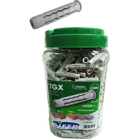 Tasselli Sifer in nylon SX con 4 espansioni, 8x40, lattina da 500 unità