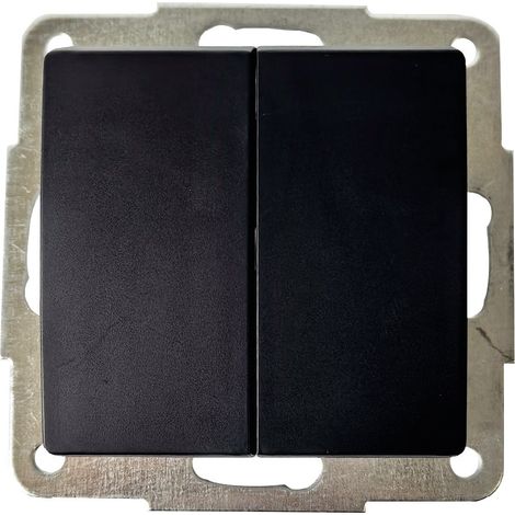 Doble conmutador empotrable Gamma Negro