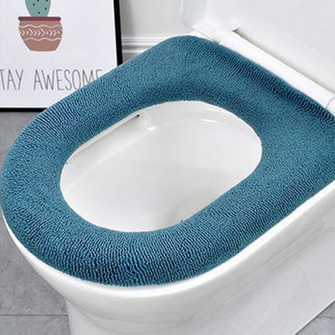 Coussin de WC en maille réutilisable, lavable en machine, couleur unie, universel – le confort pour les froids matins d'hiver (1/3)