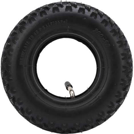 Pneu et chambre à air 200x50 avec tige de Valve coudée TR87, caoutchouc antidérapant, résistant aux chocs, remplacement pour rasoir E100 E150 E200 (1/5)