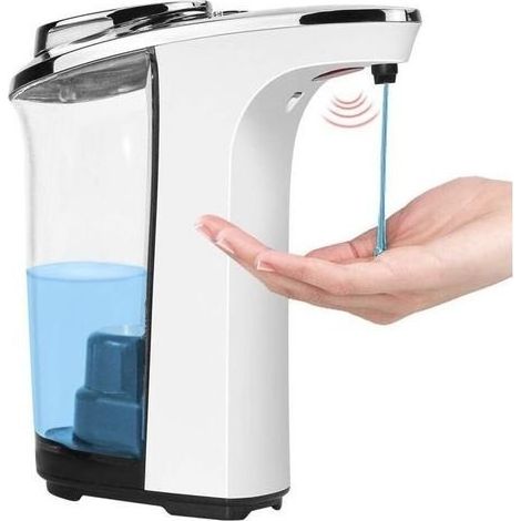Distributeur automatique de savon, distributeur de gel hydroalcoolique, capteur infrarouge sans contact, capacité de 500 ml, outil pratique et hygiénique pour bureau, hôtel, école, famille, hôpi (1/5)