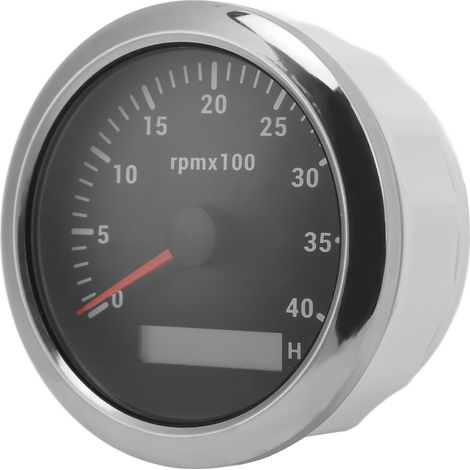 85-mm-Drehzahlmesser (4000 U/min), wasserdicht (IP67), 7-farbige Hintergrundbeleuchtung, für Auto, Boot, Wohnmobil, Yacht, Schwarz (1/5)