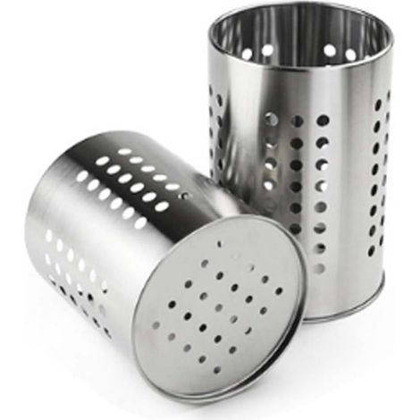 Küchenutensilienhalter, 2-teiliges Küchenutensilienregal, Besteckhalter, Vertikalabtropfgestell, Aufbewahrungsbehälter für Löffel, Gabeln, Essstäbchen, Messer und Gabeln (1/4)