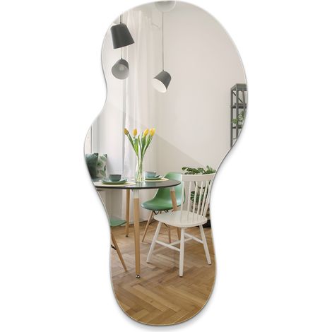 Miroir Décoratif 40x80 cm Forme Abstraite Irrégulière Style Moderne Mural Sans Cadre pour Intérieur Maison (1/5)