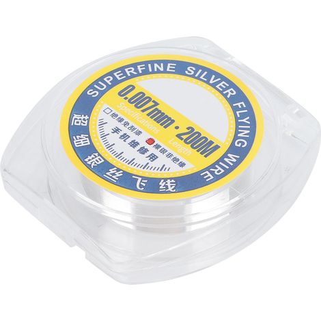 Fil de liaison argent fin 0,007mm/0,009mm 200m pour réparation soudure CPU carte mère, point de rupture empreinte digitale. Fil argenté ultra-fin 0,007mm. (1/5)