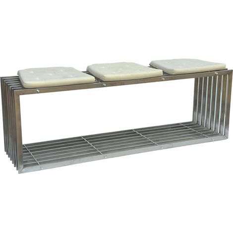DanDiBo Gartenbank Edelstahl Metall Wetterfest Massiv 150 cm Sitzbank Bank Garten 96429 Parkbank Lamellenbank (1/5)