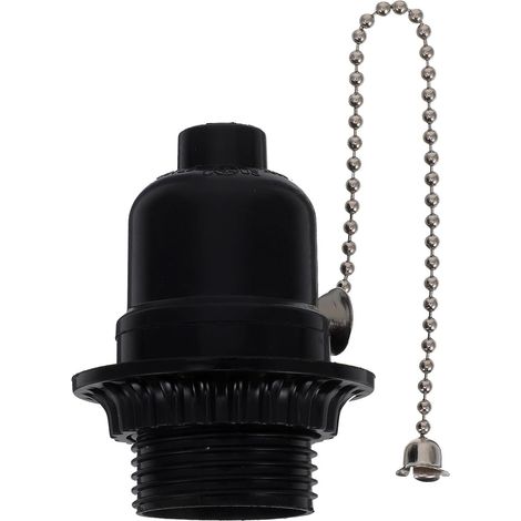 Douille E26 en Bakélite Noire Kit avec Interrupteur à Tirette Métal pour Douille de Remplacement et Lustres d'Intérieur (1/5)
