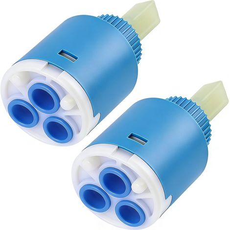 2 PCS Cartouche de robinet 35mm, Cartouche Céramique pour Mitigeur Robinet, Mitigeur Adaptée pour Cuisine et Lavabo, Remplacement Facile pour Robinet à Levier Unique (1/5)
