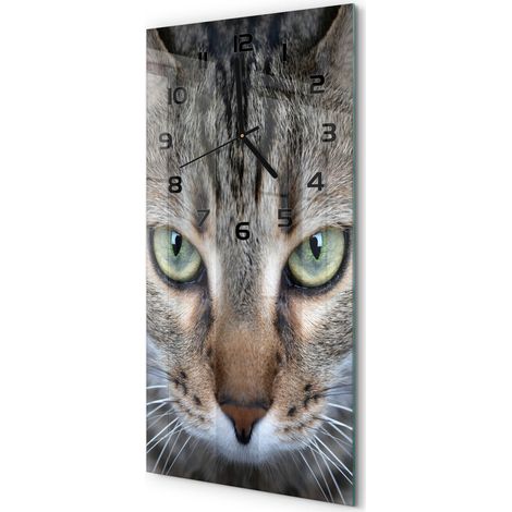 Horloge Murale Verticale Cadeau Crémaillère Verre Design Contemporain Yeux de chat 30x60 cm (1/5)