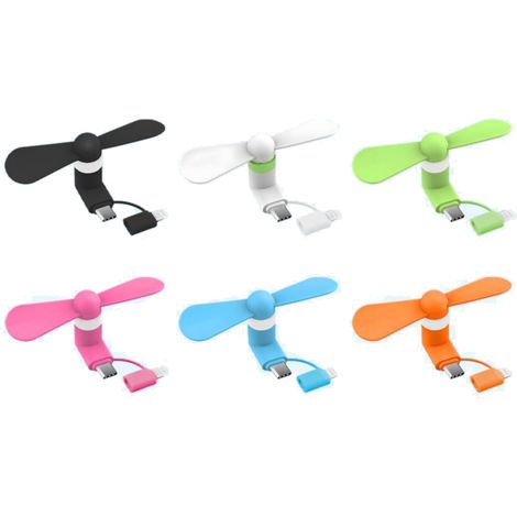 Ventilador USB - 6 Unidades - Compatible con Lightning y USB-C - Material de Silicona - Portátil y Silencioso (1/5)