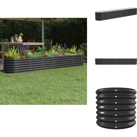 Hochbeet Pulverbeschichteter Stahl 260x40x36 cm Anthrazit - Hochbeet - Gartenmöbel - Stahltanks - Pflanzenbehälter - Balkonbepflanzung (1/5)