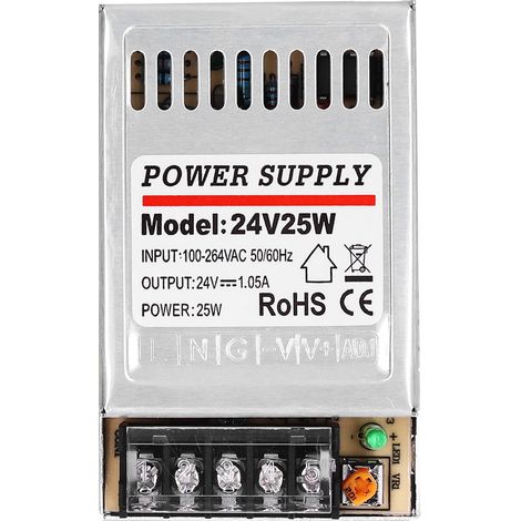 Alimentation à découpage YY‑25‑24 25W DC 24V 1.05A petite taille pour équipement de surveillance