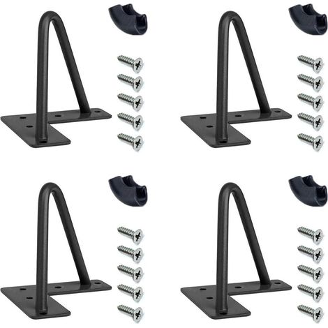 Pieds de table en épingle à cheveux 4 pouces, pieds de meuble en métal pour DIY – Style industriel, support robuste (Noir)–DELKEVIC (1/4)
