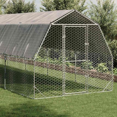 Maison Exclusive - Hühnerstall mit Dach 2,5x8x2,25 m Verzinkter S