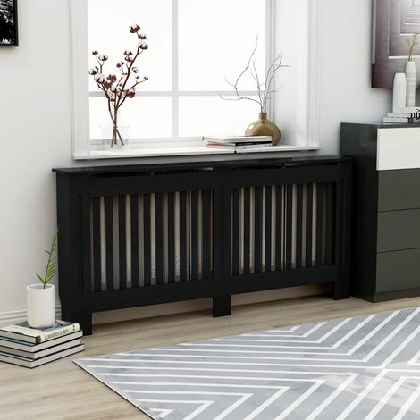 INLIFE Cache-radiateur Noir 172x19x81 cm MDF (1/5)