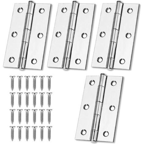 4 Pcs Charnière Acier,75mm × 50mm Charnière,Charnières à Roulement,Charnière Piano,Charnière Piano Inox,Paumelles,Paumelles De Porte,Charnière De Porte,Pour Porte Placard (1/5)