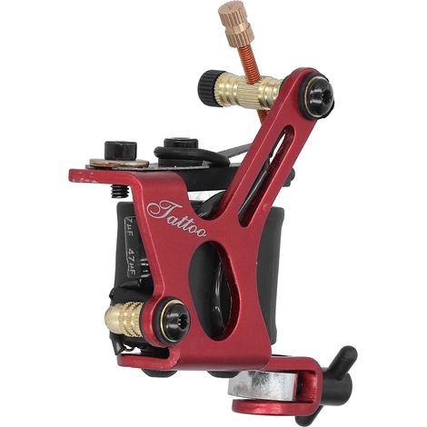 Revolution Red Dual Coil Tätowiermaschine, ideal für Anfänger - Linien und Schattierungen mit traditioneller Kupferspule erzeugen (1/5)