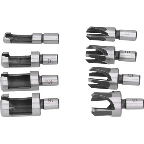 Lot de 8 forets à bois en acier au carbone, type griffe, robustes, pour perceuse électrique. (1/5)