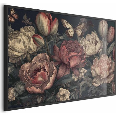 Poster - Fiori su sfondo turchese (1/4)