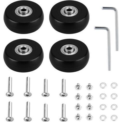 4 roulettes universelles de rechange pour valises, 50 mm x 18 mm, pour chariots, poussettes, en caoutchouc (1/5)