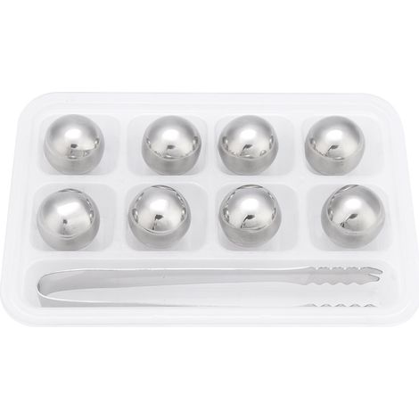 Boules de Refroidissement en Acier Inoxydable pour Whisky et Vin avec Pince (Sphères) (1/5)