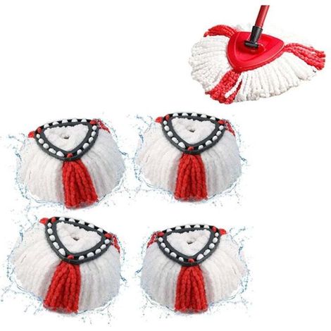 Lot de 5 Tête de Balai Serpillère 2en1 Vadrouille Serpillère pour Compatible Vileda Recharge Turbo,Microfibre lavable et réutilisable (1/5)