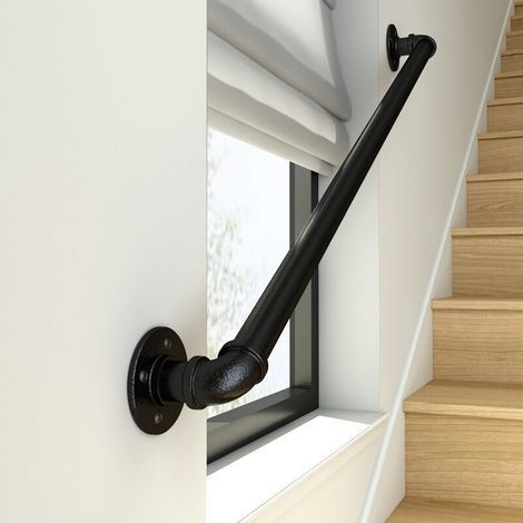 Rampe d'escalier en fer forgé. rampe de sécurité pour personnes âgées et enfants. rampe intérieure et extérieure. 60 cm (1/4)