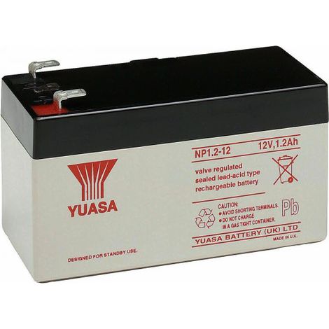 Yuasa Batteria ermetica al piombo 12 V 1.2 Ah antifurto allarme - NP1.2-12