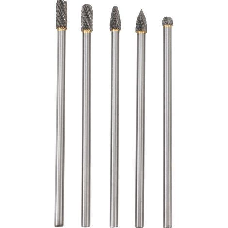 Set de 5 Fraises Carbure Tungstène Toivize Longue Tige 150mm Double Grain pour Polissage et Meulage Précis (1/5)