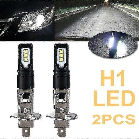 2 x H1 6000k Superhellweiß 6000lm LED-Scheinwerfer-Kit mit Tagfahrlicht, Fernlicht-Edition 0923