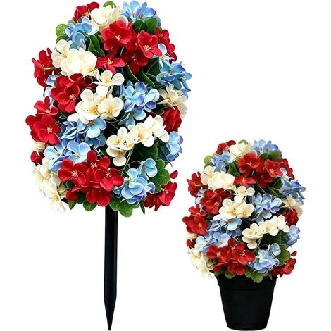 Arbre Artificiel D'Extérieur Déco Jardin Artificielle Avec Piquet Arbustes de Jardin à Fausses Fleurs pour Intérieur Arrière-Cour Terrasse Pelouse Entrée Mariage Fête Journée (1/5)