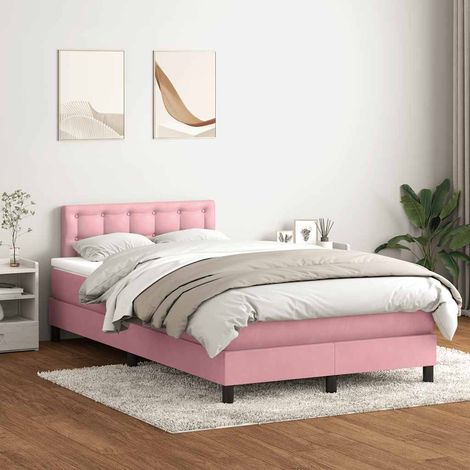 Boxspringbett mit Matratze Rosa 120x220 cm Samt