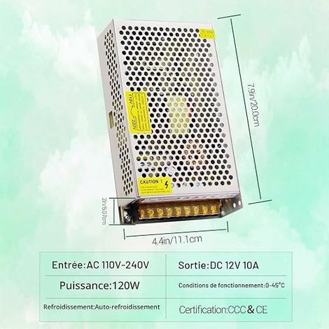 Power Supply 12V 20A Transformer, AC Converter 110/220V 240W Switching Power Supply for Radio, Computer Project, LED Strips (1/4)