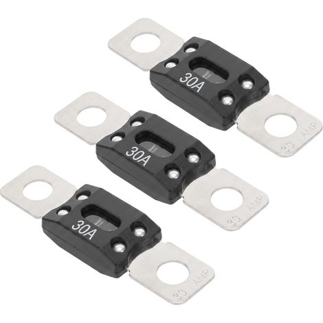 Lot de 3 Fusibles MEGA 30A, Fusible Haute Intensité à Visser pour Voiture, Camion, Camping-Car, Bateau, Bus et Engins de Chantier, 30 Ampères (1/5)