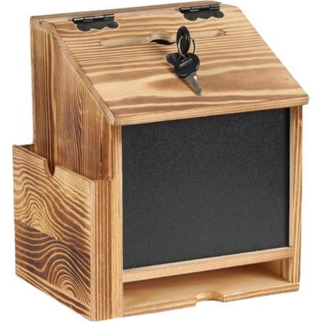 Urne de choix Boîte à dons en bois avec serrure et (1/5)